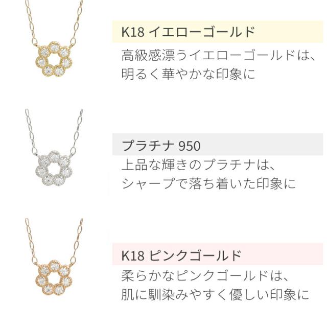 【即納可】 ダイヤモンド ネックレス サークル 0.1ct プラチナ950 18金 イエローゴールド k18 ピンクゴールド 18k モチーフ ミル スキンジュエリー ジュエリー 日本製 ギフト プレゼント 母の日_5