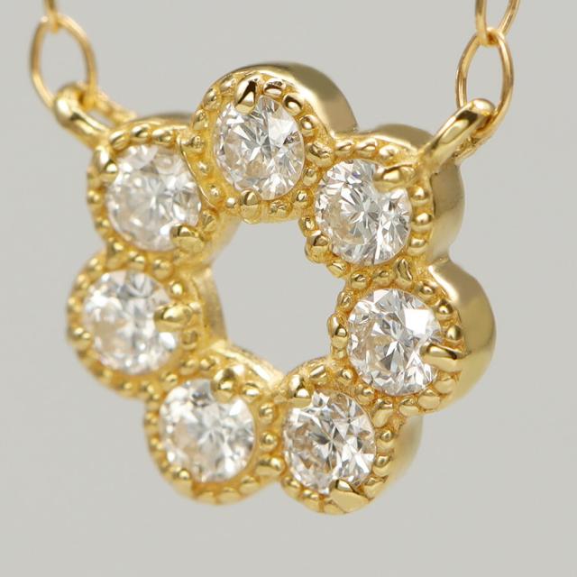 【即納可】 ダイヤモンド ネックレス サークル 0.1ct プラチナ950 18金 イエローゴールド k18 ピンクゴールド 18k モチーフ ミル スキンジュエリー ジュエリー 日本製 ギフト プレゼント 母の日_6