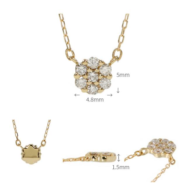 【即納可】 ダイヤモンド ネックレス 0.1ct 18金 k18 ゴールド 18k ピンクゴールド Pt950 プラチナ 950 フラワーモチーフ 花 セブンスター 4月 誕生石 スキンジュエリー ペンダント 星 地金 天然 ダイヤ 母の日 ジュエリー 日本製 ギフト プレゼント 母の日_10