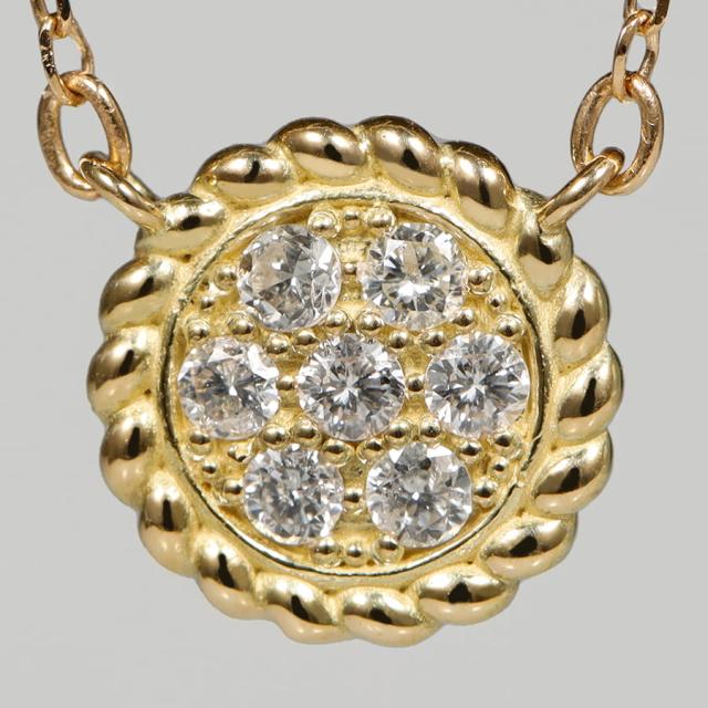 ダイヤモンド ネックレス 0.07ct 18金 k18 ゴールド 18k ピンクゴールド Pt950 プラチナ 950 サークル モチーフ ツイスト パヴェ 4月 誕生石 スキンジュエリー ペンダント 天然 ダイヤ 母の日 ジュエリー 日本製 ギフト プレゼント レディース_7