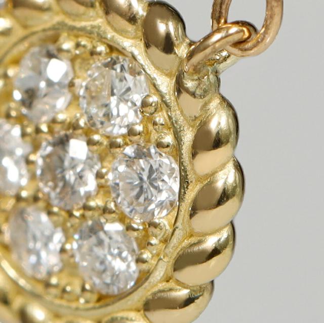 ダイヤモンド ネックレス 0.07ct 18金 k18 ゴールド 18k ピンクゴールド Pt950 プラチナ 950 サークル モチーフ ツイスト パヴェ 4月 誕生石 スキンジュエリー ペンダント 天然 ダイヤ 母の日 ジュエリー 日本製 ギフト プレゼント レディース_9