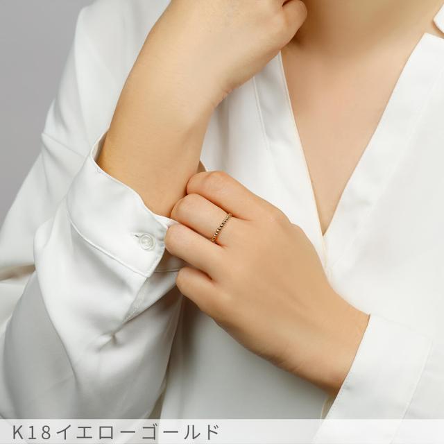 地金 リング ボールリング 18金 イエローゴールド プラチナ950 k18 ピンクゴールド 18k シンプル スキンジュエリー 指輪 メタル マテリアル 母の日 ジュエリー 日本製 ギフト プレゼント ファッションリング 細め ゴールド おしゃれ_9