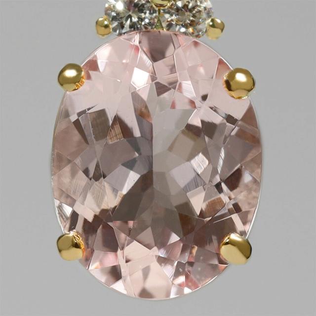 モルガナイト ネックレス 1.5カラット ダイヤモンド ペンダント プラチナ950 18金 イエローゴールド k18 ピンクゴールド 18k ピンク オーバル 4月 誕生石 天然石 一粒 ダイアモンド 夏ギフト レディース ジュエリー 日本製 プレゼント_6