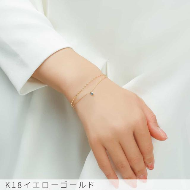 ブルートパーズ 2連 ブレスレット 18金 イエローゴールド プラチナ950 k18 ピンクゴールド 18k レイヤードチェーン ブレス ダブルチェーン 11月 誕生石 母の日 ジュエリー 日本製 ギフト プレゼント ゴールド 天然石 腕輪 ブルートパーズのブレスレット_5