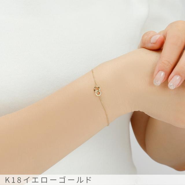 ダイヤモンド ブレスレット 0.01ct 0.01カラット 18金 k18 ゴールド 18k ピンクゴールド Pt950 プラチナ 950 ダブル サークル モチーフ 丸 4月 誕生石 流線 地金 天然 ダイヤ 母の日 レディース ジュエリー 日本製 ギフト プレゼント お守りジュエリー_2