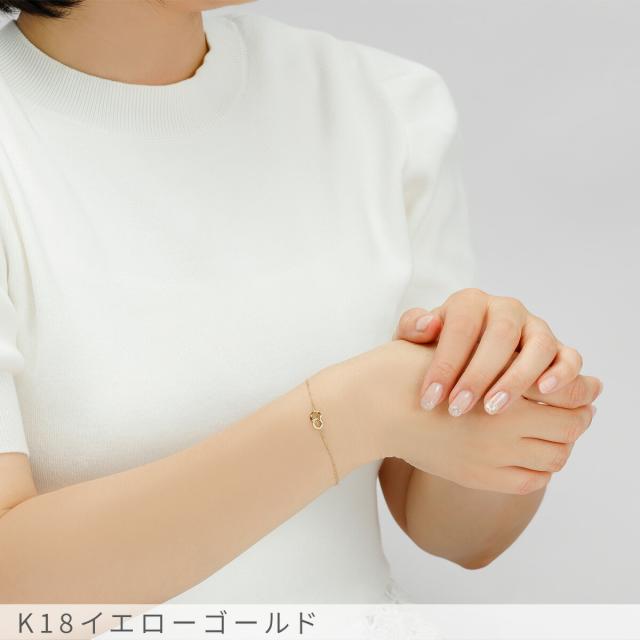 ダイヤモンド ブレスレット 0.01ct 0.01カラット 18金 k18 ゴールド 18k ピンクゴールド Pt950 プラチナ 950 ダブル サークル モチーフ 丸 4月 誕生石 流線 地金 天然 ダイヤ 母の日 レディース ジュエリー 日本製 ギフト プレゼント お守りジュエリー_3