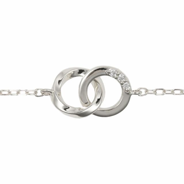 ダイヤモンド ブレスレット 0.01ct 0.01カラット 18金 k18 ゴールド 18k ピンクゴールド Pt950 プラチナ 950 ダブル サークル モチーフ 丸 4月 誕生石 流線 地金 天然 ダイヤ 母の日 レディース ジュエリー 日本製 ギフト プレゼント お守りジュエリー_11