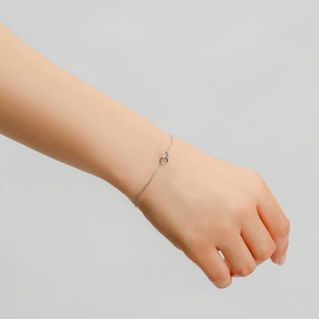 ダイヤモンド ブレスレット 0.01ct 0.01カラット 18金 k18 ゴールド 18k ピンクゴールド Pt950 プラチナ 950 ダブル サークル モチーフ 丸 4月 誕生石 流線 地金 天然 ダイヤ 母の日 レディース ジュエリー 日本製 ギフト プレゼント お守りジュエリー_13