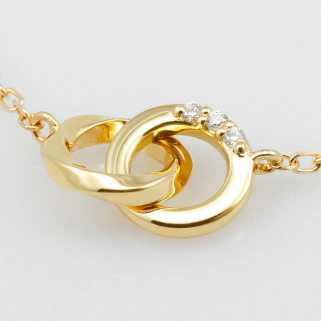 ダイヤモンド ブレスレット 0.01ct 0.01カラット 18金 k18 ゴールド 18k ピンクゴールド Pt950 プラチナ 950 ダブル サークル モチーフ 丸 4月 誕生石 流線 地金 天然 ダイヤ 母の日 レディース ジュエリー 日本製 ギフト プレゼント お守りジュエリー_8