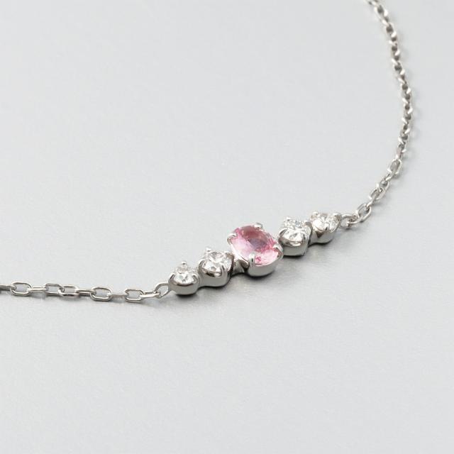 【鑑別書】 パパラチアサファイア ダイヤモンド ブレスレット 0.1ct 18金 イエローゴールド k18 ピンクゴールド プラチナ950 Pt950 9月 誕生石 ピンクサファイア オレンジサファイア 母の日 ジュエリー ギフト プレゼント レディース 日本製