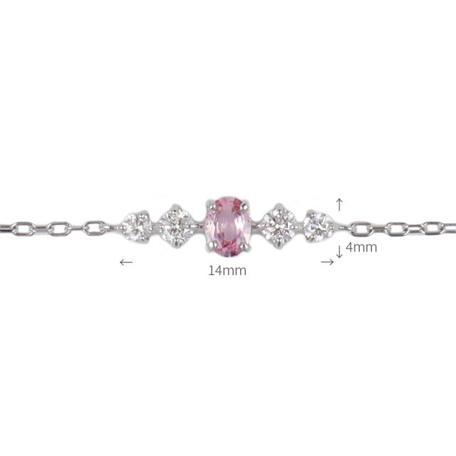 【鑑別書】 パパラチアサファイア ダイヤモンド ブレスレット 0.1ct 18金 イエローゴールド k18 ピンクゴールド プラチナ950 Pt950 9月 誕生石 ピンクサファイア オレンジサファイア 母の日 ジュエリー ギフト プレゼント レディース 日本製