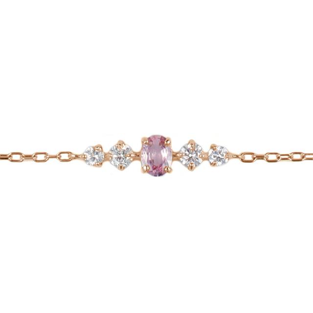【鑑別書】 パパラチアサファイア ダイヤモンド ブレスレット 0.1ct 18金 イエローゴールド k18 ピンクゴールド プラチナ950 Pt950 9月 誕生石 ピンクサファイア オレンジサファイア 母の日 ジュエリー ギフト プレゼント レディース 日本製