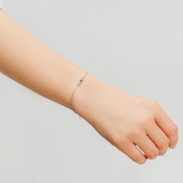 【鑑別書】 パパラチアサファイア ダイヤモンド ブレスレット 0.1ct 18金 イエローゴールド k18 ピンクゴールド プラチナ950 Pt950 9月 誕生石 ピンクサファイア オレンジサファイア 母の日 ジュエリー ギフト プレゼント レディース 日本製