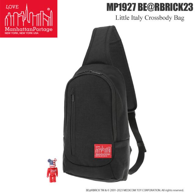 マンハッタンポーテージ Manhattan Portage  ベアブリック付き 40周年特別ロゴ  リトルイタリークロスボディバッグ  Little Italy Crossbody Bag w/ BE@RBRICK 2023  ブラック  MP1927BE@RBRICK23  2023AW【鞄】2312ripe