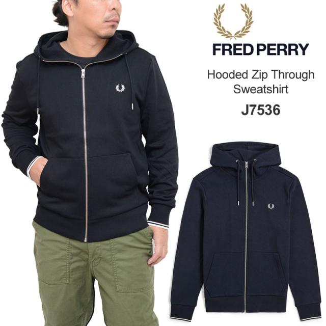 フレッドペリー FREDPERRY パーカー メンズ フーデッドジップスルースウェットシャツ Hooded Zip Through Sweatshirt J7536 2025SS swt【服】2502ripe 【割引クーポン対象外】