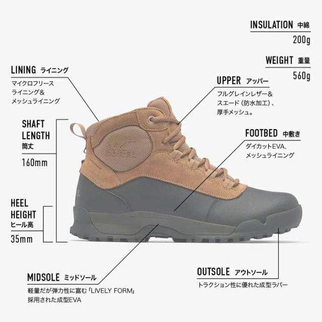 ソレル SOREL  スノーブーツ メンズ  バクストンライトレース ウォータープルーフ  BUXTON LITE LACE WP  NM4983  2023AW wbt【靴】2502ripe 【返品交換・ラッピング不可】_wts25ms_2