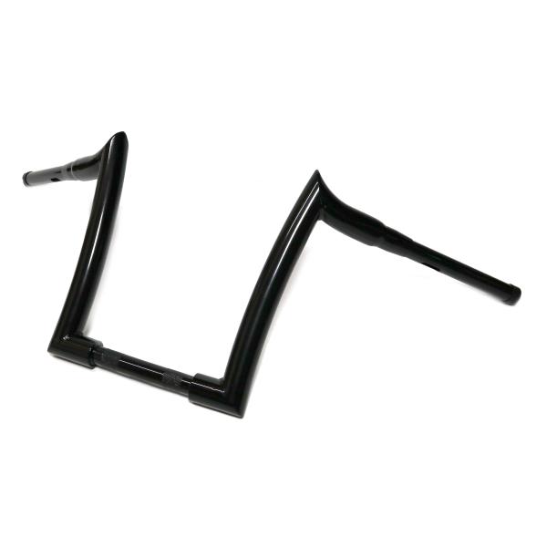 ハーレー用1.5インチ 1-1/2極太ファットバーハンドル モンキーバー 電スロ対応 アップハン ソフテイル ブラック 12インチ