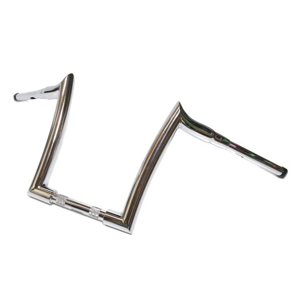 ハーレー用1.5インチ 1-1/2極太ファットバーハンドル モンキーバー 電スロ対応 アップハン ソフテイル メッキ 12インチ