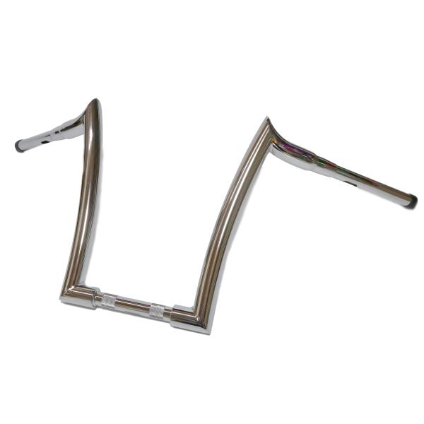 ハーレー用1.5インチ 1-1/2極太ファットバーハンドル モンキーバー 電スロ対応 アップハン ソフテイル メッキ 14インチ