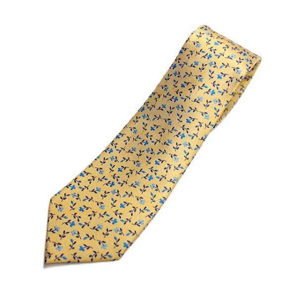 renoma  レノマ  ネクタイ イエロー系 小花柄 イタリア製