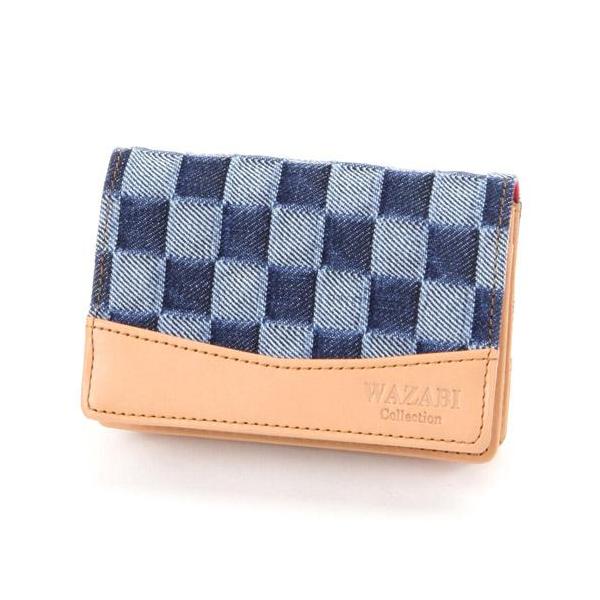 名刺入れ メンズ WAZABI ワザビ デニム 本革 牛革 日本製