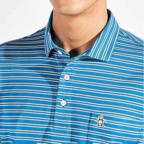 マンシングウェア munsingwear メンズ ポロシャツ ゴルフウエア 半袖 おしゃれ サンスクリーンタック 鹿の子 ボーダー MG5SHS24M M L_2