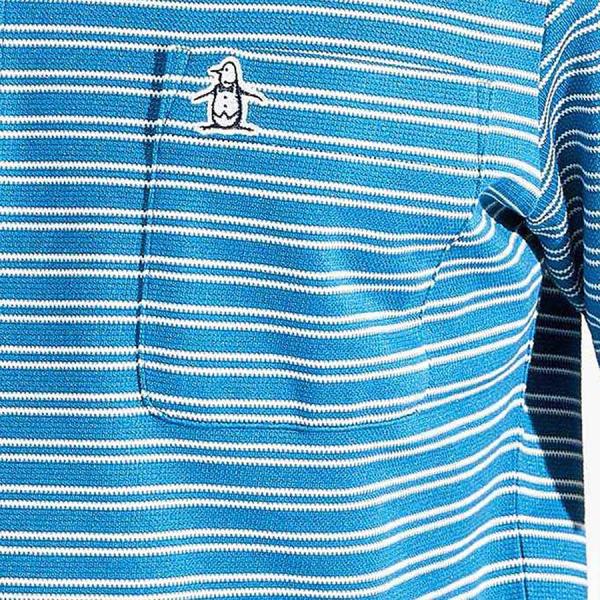 マンシングウェア munsingwear メンズ ポロシャツ ゴルフウエア 半袖 おしゃれ サンスクリーンタック 鹿の子 ボーダー MG5SHS24M M L_3
