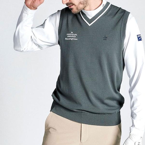 マンシングウェア munsingwear メンズ ベスト おしゃれ ゴルフ Vネック MGMXJL82 M L LL 3L ギフト好適品