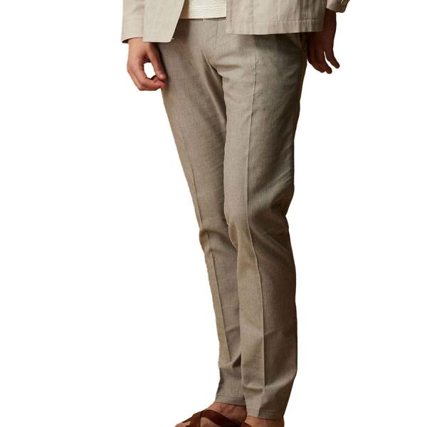 JOSEPH ABBOUD（ジョセフアブード）ストレッチリネンシャンブレーパンツ　ベージュ系