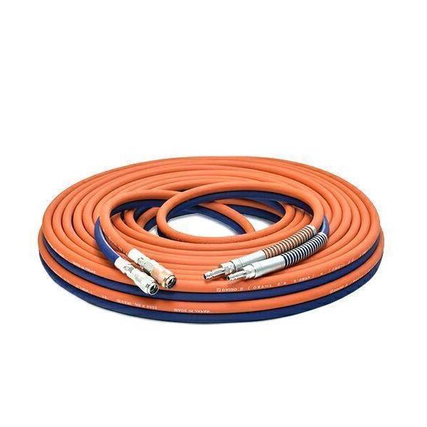 細径ツインホース 30m カチッと ワンタッチカプラ付き 酸素+プロパン LPガス用 ガスホース