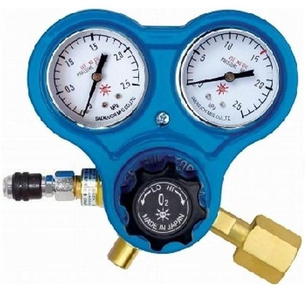 ワンタッチカプラ付き 酸素調整器 SG-3K 関東式 逆火防止器付き 阪口製作所 レギュレーター