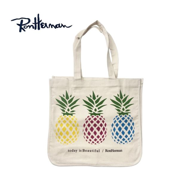 【22日23時までMAX500円OFF！】限定品 ロンハーマン トートバッグ  パイナップル Lサイズ トートバッグ キャンバス ロゴ刺繍トートバッグ メンズ レディースサブバッグ エコバッグ RonHerman 女性 ショッピングバッグ ワンショルダー PC収納 ハンドバッグ ランチバッグ