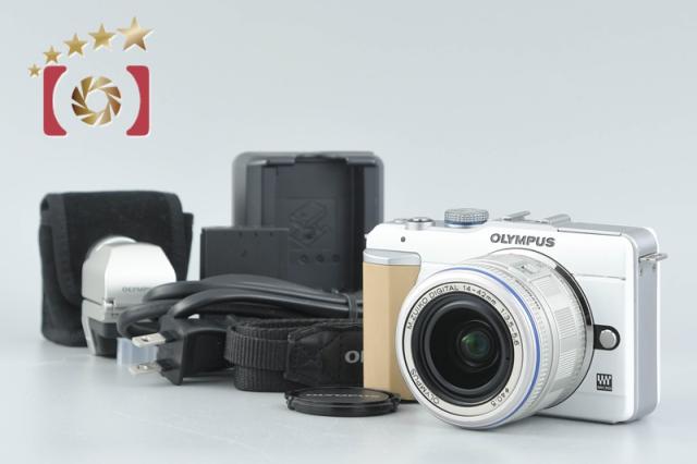 中古】OLYMPUS オリンパス PEN Lite E-PL1 ホワイト + M.ZUIKO DIGITAL 