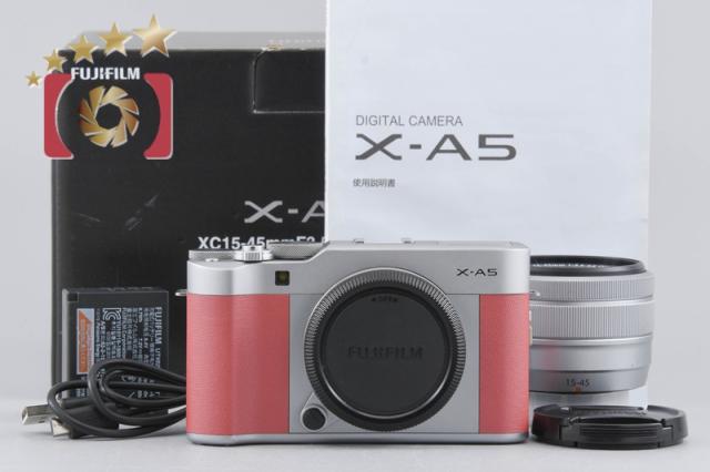 【中古】FUJIFILM 富士フイルム X-A5 レンズキット ピンク 元箱付き