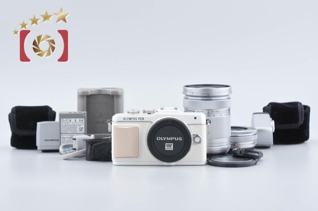 【中古】OLYMPUS オリンパス PEN Lite E-PL7 EZ ダブルズームキット ホワイト シャッター回数僅少