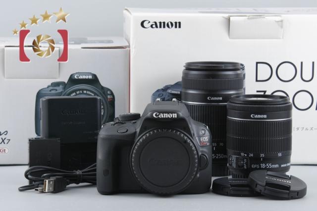 中古】Canon キヤノン EOS Kiss X7 ダブルズームキット ブラック 元箱 