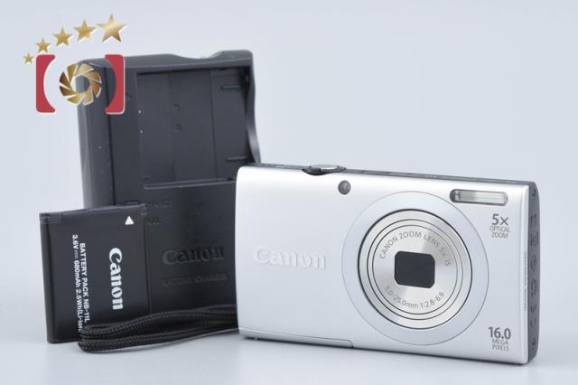 【中古】Canon キヤノン PowerShot A2400 IS シルバー コンパクトデジタルカメラ