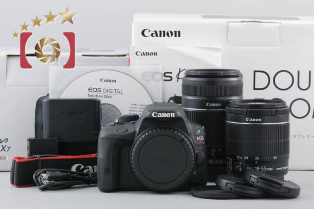 【中古】Canon キヤノン EOS Kiss X7 ダブルズームキット ブラック 元箱付き