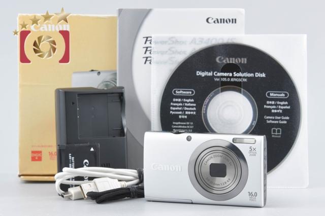【中古】Canon キヤノン PowerShot A2300 シルバー コンパクトデジタルカメラ 元箱付き