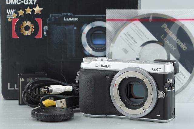 【中古】Panasonic パナソニック LUMIX DMC-GX7 シルバー ミラーレス一眼カメラ シャッター回数僅少 元箱付き