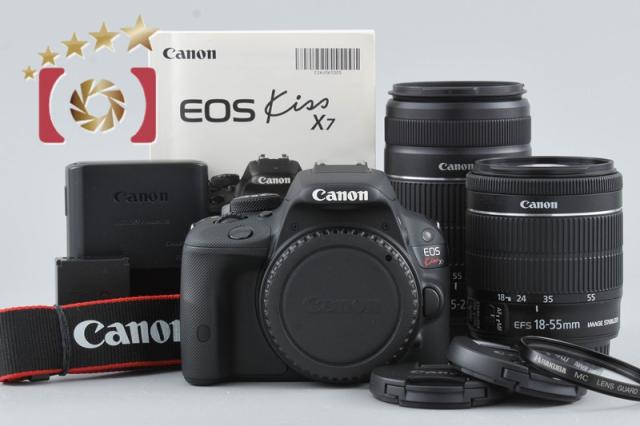 【中古】Canon キヤノン EOS Kiss X7 ダブルズームキット ブラック シャッター回数僅少