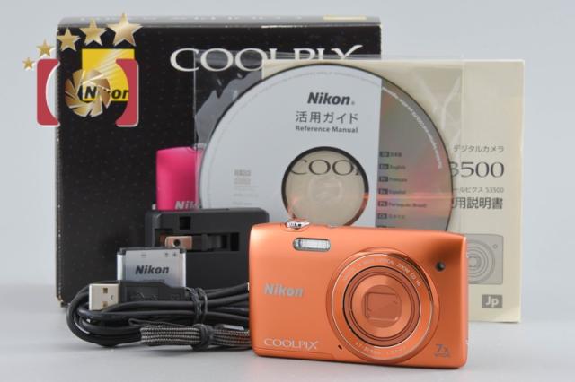 【中古】Nikon ニコン COOLPIX S3500 アプリコットオレンジ コンパクトデジタルカメラ 元箱付き