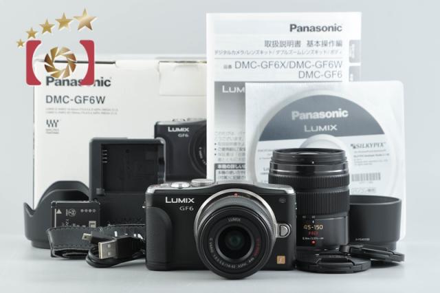【中古】Panasonic パナソニック LUMIX DMC-GF6 ダブルズームレンズキット ブラック シャッター回数僅少 元箱付き