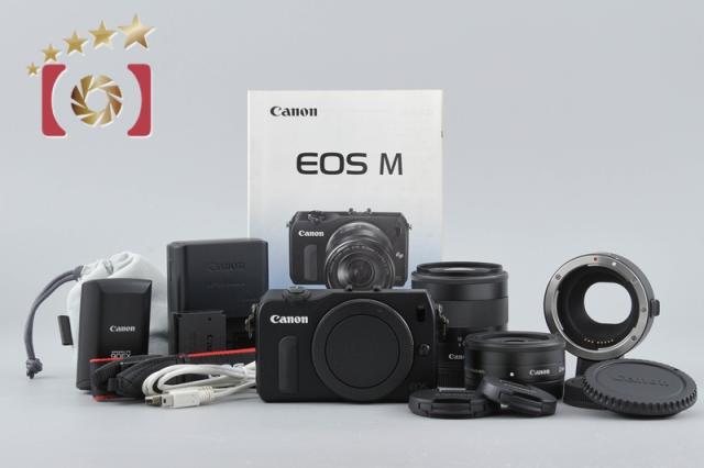 【中古】Canon キヤノン EOS M ダブルレンズキット ブラック