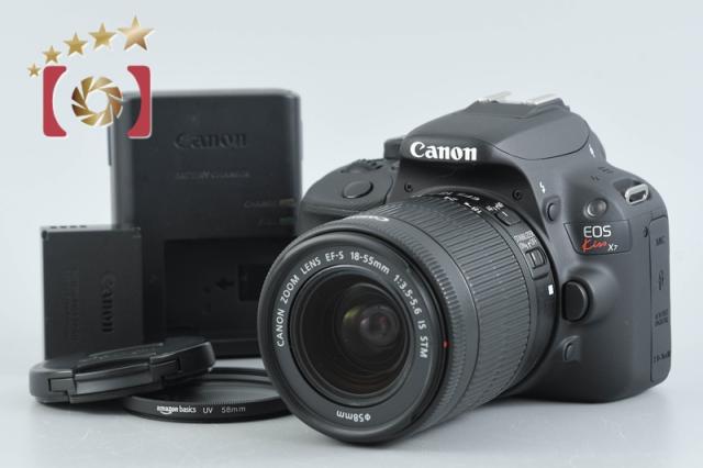 【中古】Canon キヤノン EOS Kiss X7 EF-S 18-55mm IS STM レンズキット ブラック シャッター回数僅少