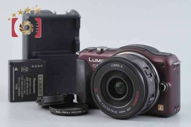 【中古】Panasonic パナソニック LUMIX DMC-GF5 14-42mm 電動ズームレンズキット センシュアルブラウン シャッター回数僅少
