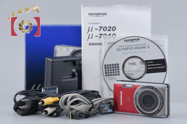 【中古】OLYMPUS オリンパス μ-7020 レッド コンパクトデジタルカメラ 元箱付き