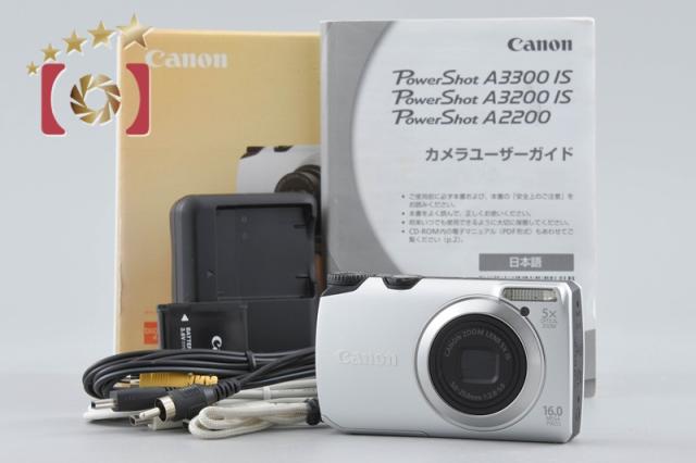 【中古】Canon キヤノン PowerShot A3300 IS シルバー コンパクトデジタルカメラ 元箱付き