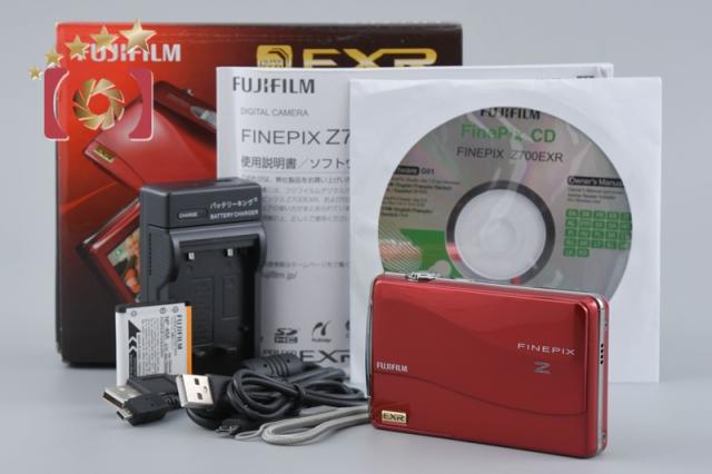 【中古】FUJIFILM 富士フイルム FINEPIX Z700EXR レッド コンパクトデジタルカメラ 元箱付き