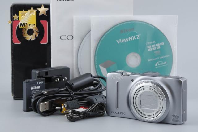 【中古】Nikon ニコン COOLPIX S9300 クリスタルシルバー コンパクトデジタルカメラ 元箱付き